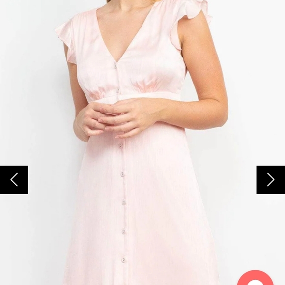 Sage Collective Ruffled Sleeve V-Neck Formal Dress. Size 14. Soft Pink - Picture 13 of 15